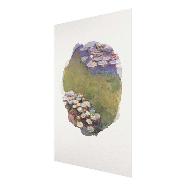 Glasschilderijen WaterColours - Claude Monet - Water Lilies