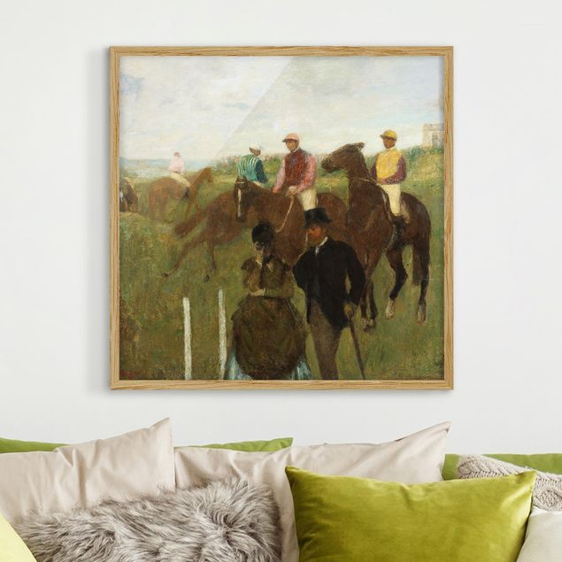 Ingelijste posters Edgar Degas - Jockeys On Race Track