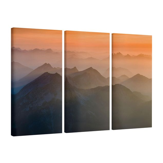 Canvas schilderijen - 3-delig View From The Zugspitze Mountain