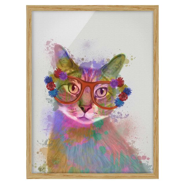 Ingelijste posters Rainbow Splash Cat