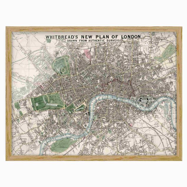 Ingelijste posters Vintage Map London