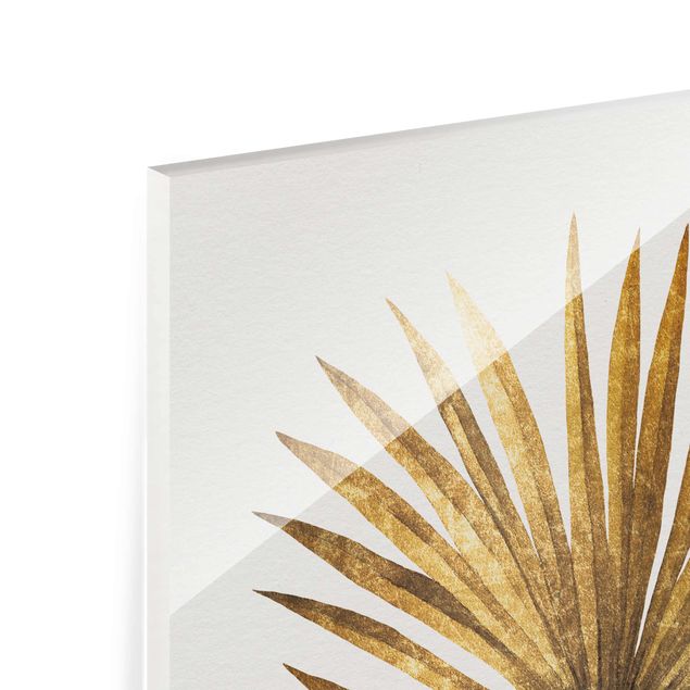 Glasschilderijen Gold - Palm Leaf