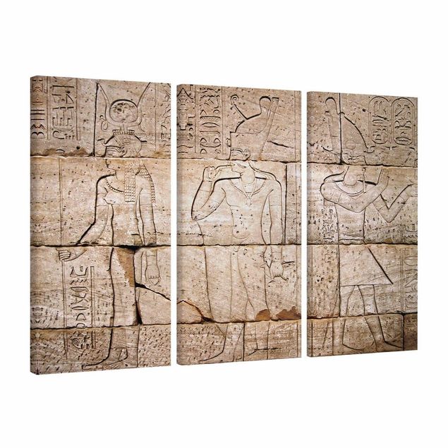 Canvas schilderijen - 3-delig Egypt Relief