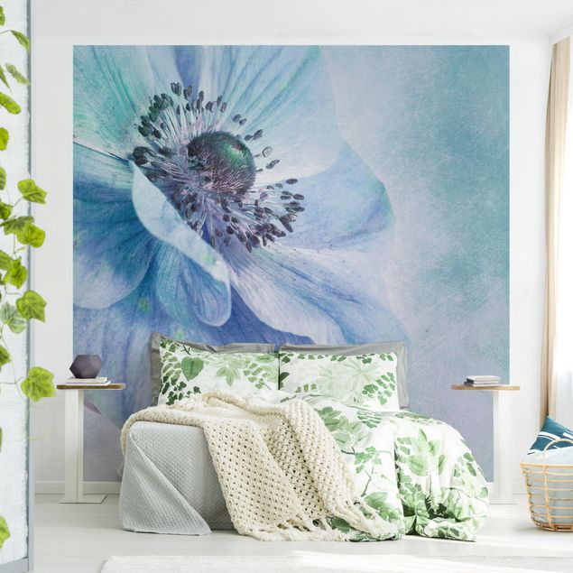 Fotobehang Flower In Turquoise