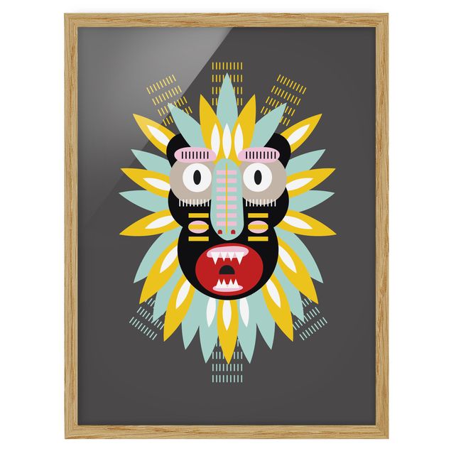 Ingelijste posters Collage Ethnic Mask - King Kong