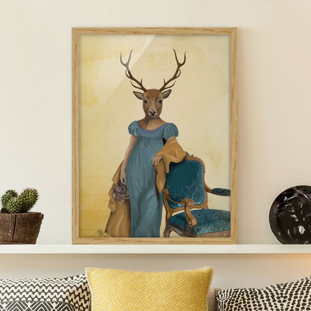 Ingelijste posters Animal Portrait - Deer Lady