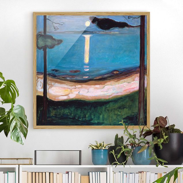 Ingelijste posters Edvard Munch - Moon Night