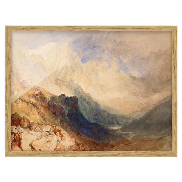 Ingelijste posters William Turner - View along an Alpine Valley, possibly the Val d'Aosta