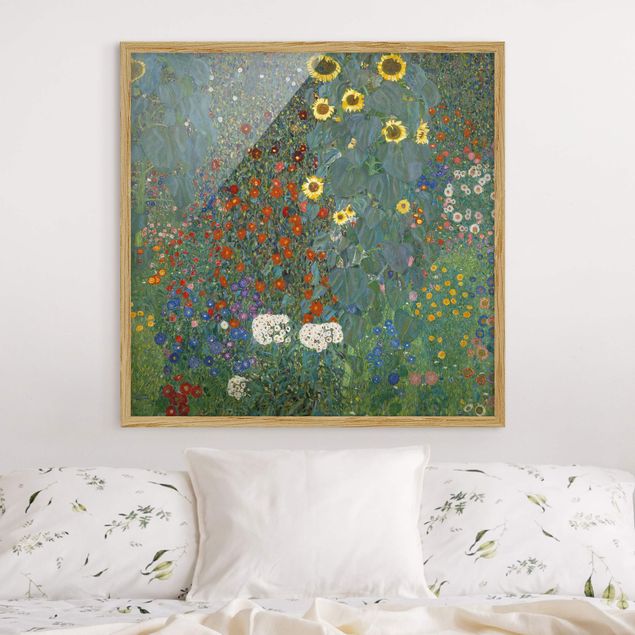 Ingelijste posters Gustav Klimt - Garden Sunflowers