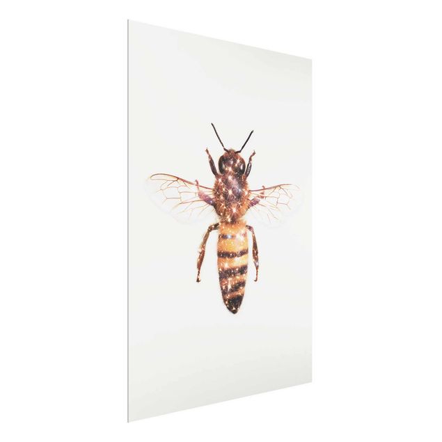 Glasschilderijen Bee With Glitter