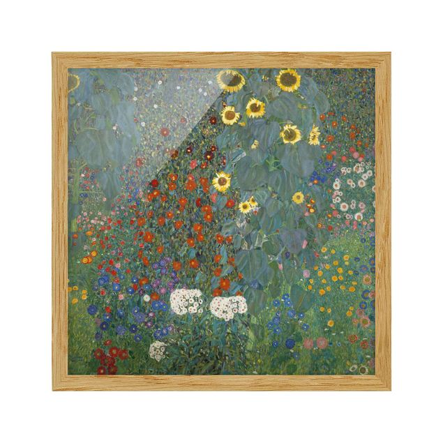 Ingelijste posters Gustav Klimt - Garden Sunflowers