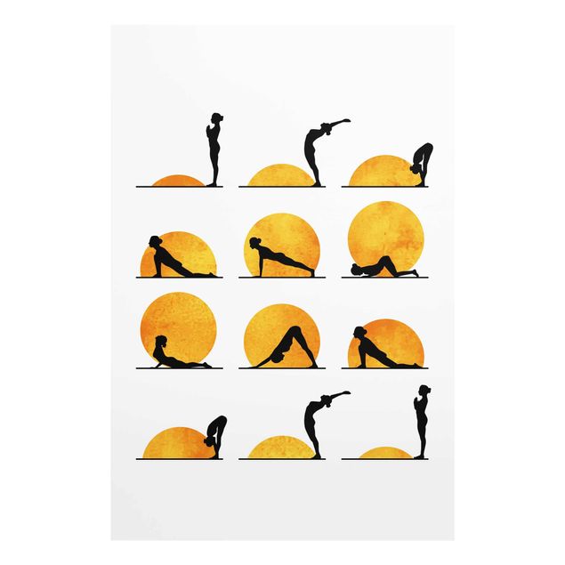 Glasschilderijen Yoga -  Sun Salutation