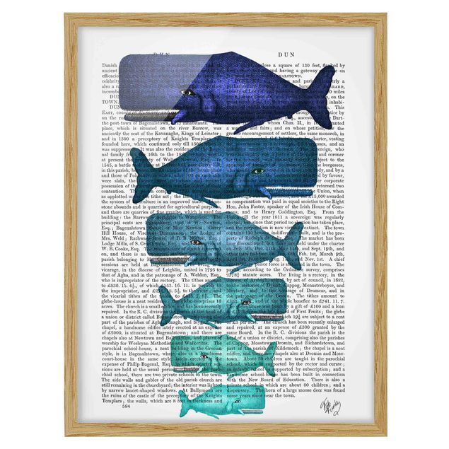 Ingelijste posters Animal Reading - Whale Family