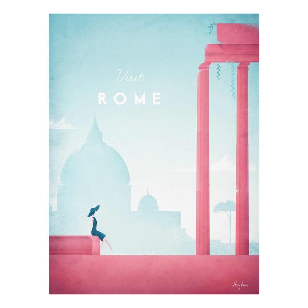 Glasschilderijen Travel Poster - Rome