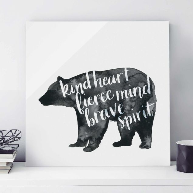 Magnettafel Glas Animals With Wisdom - Bear