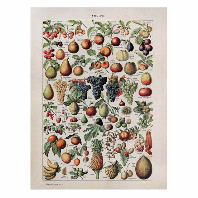 Canvas schilderijen Vintage Board Fruits