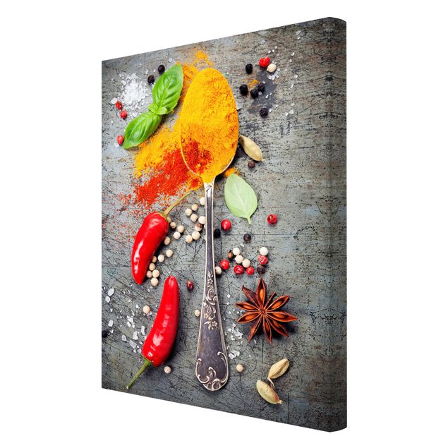 Canvas schilderijen Spoon With Spices