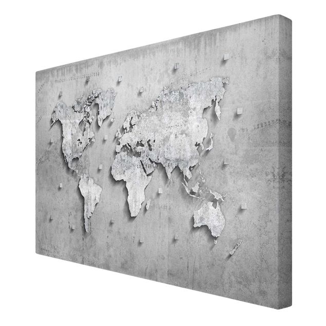 Canvas schilderijen Concrete World Map