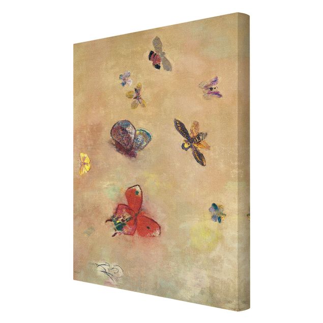 Canvas schilderijen Odilon Redon - Colourful Butterflies
