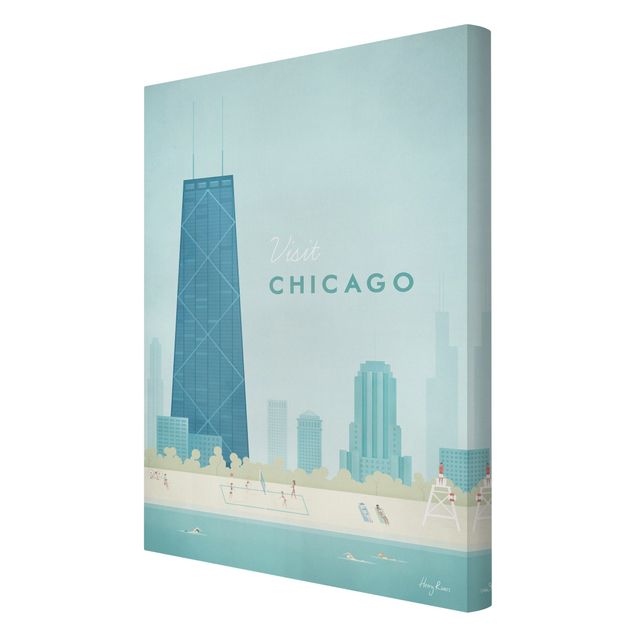 Canvas schilderijen Travel Poster - Chicago