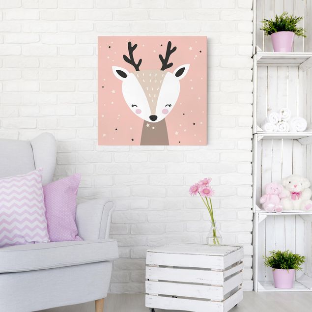 Canvas schilderijen Happy Deer