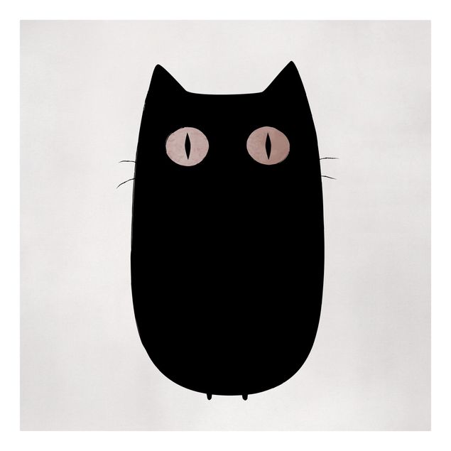 Canvas schilderijen Black Cat Illustration
