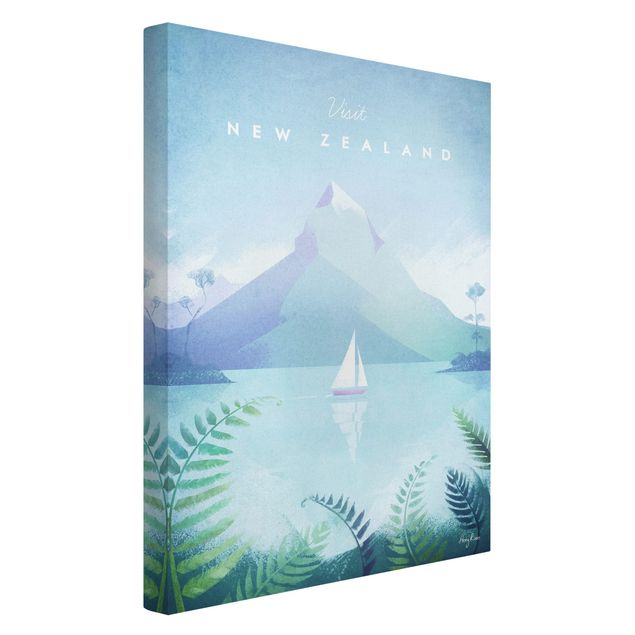 Canvas schilderijen Travel Poster - New Zealand