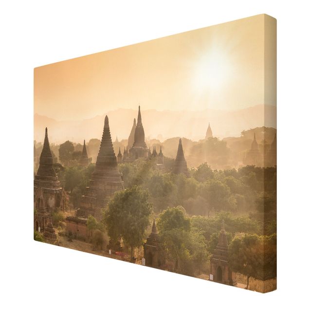 Canvas schilderijen Sun Setting Over Bagan