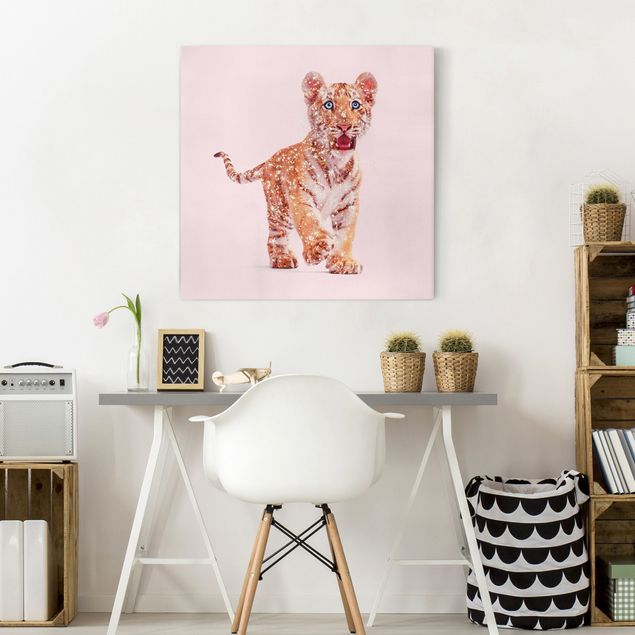 Canvas schilderijen Tiger With Glitter
