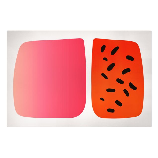 Canvas schilderijen Abstract Shapes - Melon And Pink