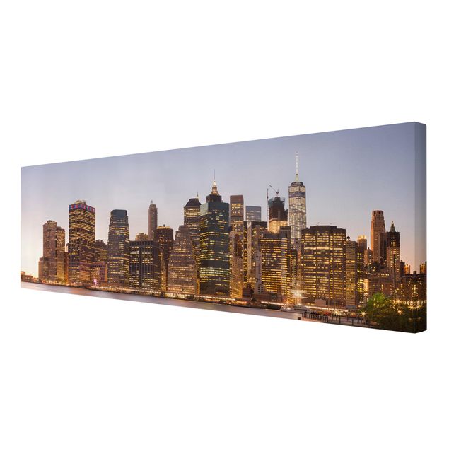 Canvas schilderijen View Of Manhattan Skyline