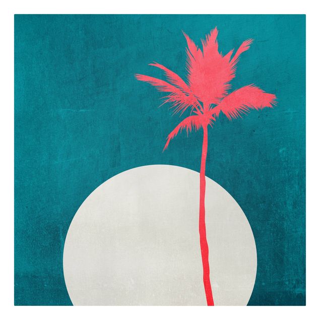 Canvas schilderijen Palm Tree Carribean