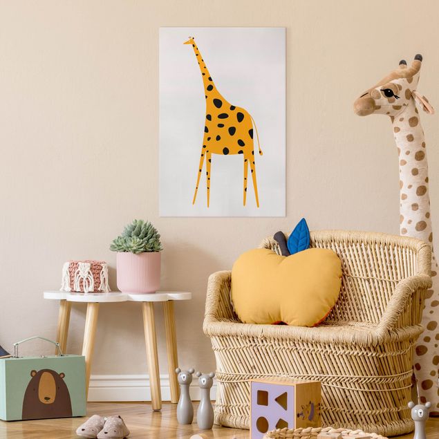 Canvas schilderijen Yellow Giraffe