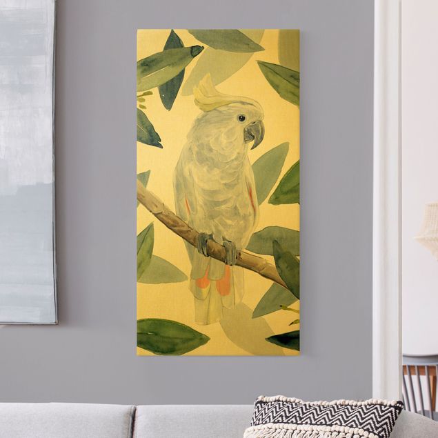 Canvas schilderijen - Goud Tropical Cockatoo II