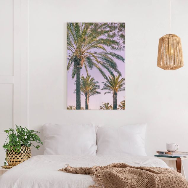 Canvas schilderijen Palm Trees At Sunset