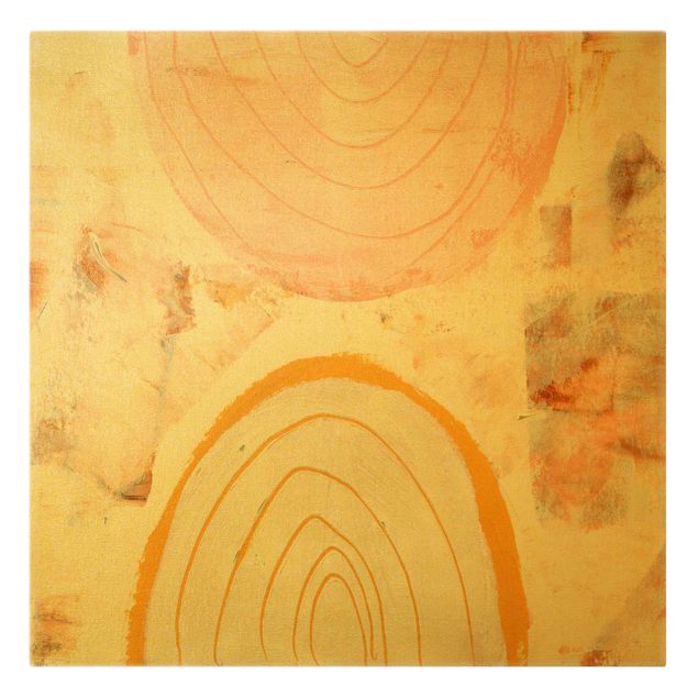 Canvas schilderijen - Goud Bright Colour Arcs In Caramel II