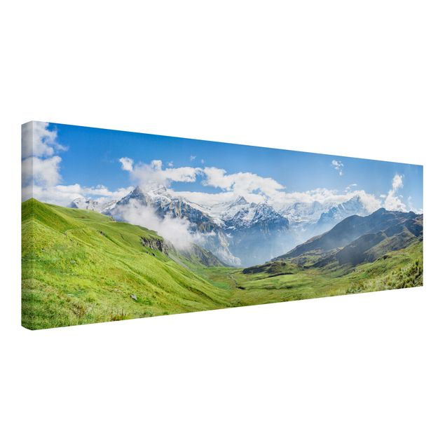 Canvas schilderijen Swiss Alpine Panorama