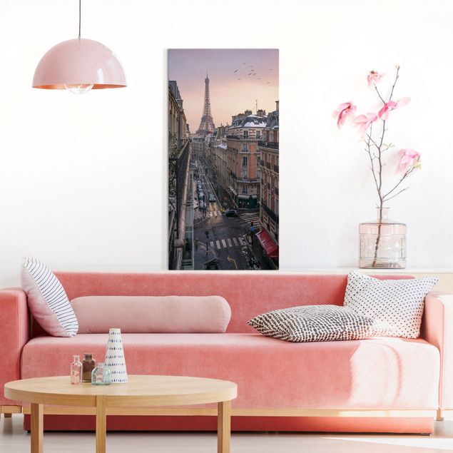 Canvas schilderijen The Eiffel Tower In The Setting Sun