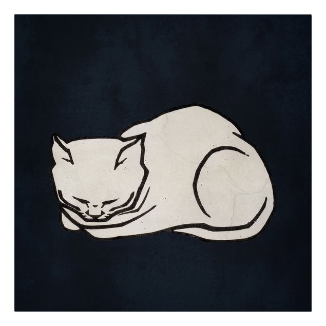Canvas schilderijen Sleeping Cat Illustration