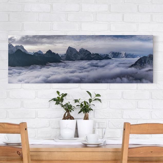 Canvas schilderijen Sea Of ​​Clouds In The Himalayas