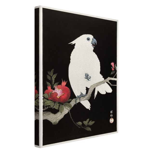 Canvas schilderijen Asian Vintage Illustration White Cockatoo