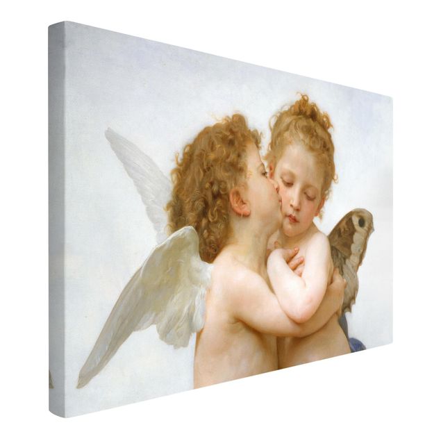 Canvas schilderijen William Adolphe Bouguereau - The First Kiss