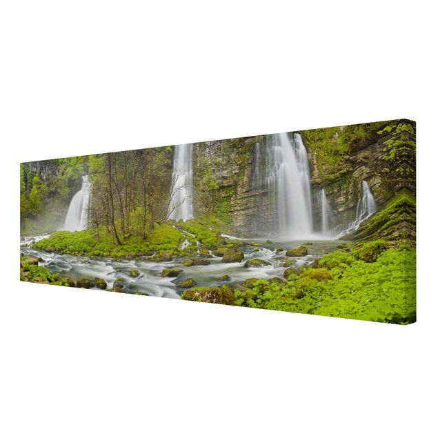 Canvas schilderijen Waterfalls Cascade De Flumen
