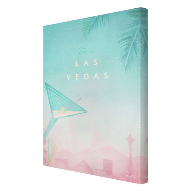 Canvas schilderijen Travel Poster - Viva Las Vegas