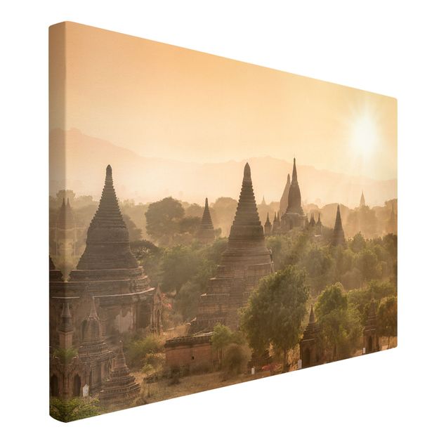 Canvas schilderijen Sun Setting Over Bagan