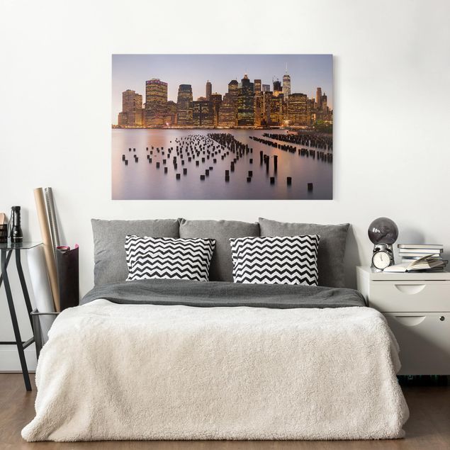 Canvas schilderijen View Of Manhattan Skyline