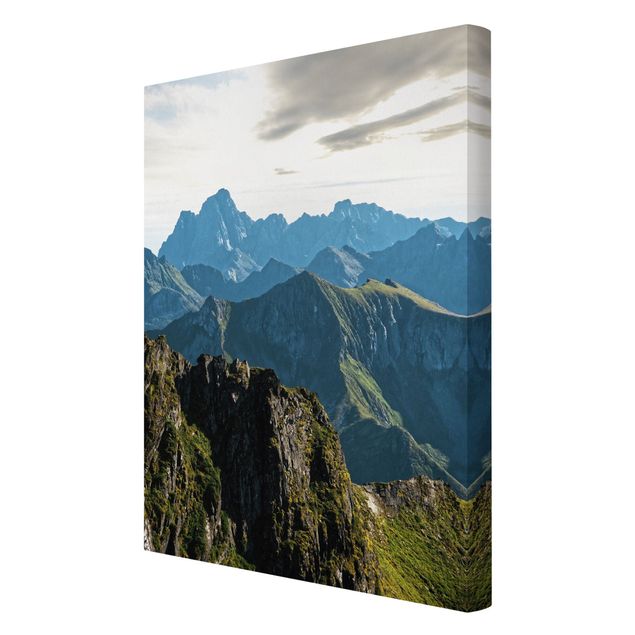 Canvas schilderijen Mountains On The Lofoten