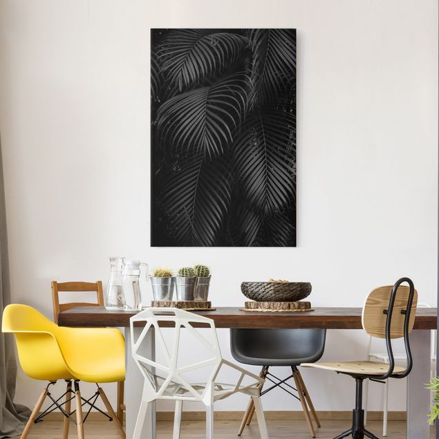 Canvas schilderijen Black Palm Fronds