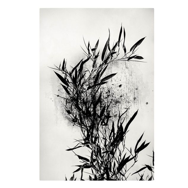 Canvas schilderijen Graphical Plant World - Black Bamboo
