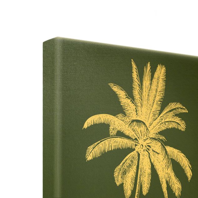 Canvas schilderijen - Goud Illustration Palm Trees On Green